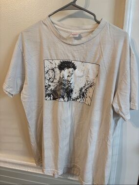 Supreme White Tee with Black Manga Panel